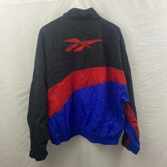 Vintage Reebok Men’s Red Blue Black Size Large Windbreaker Jacket - Picture 10 of 11